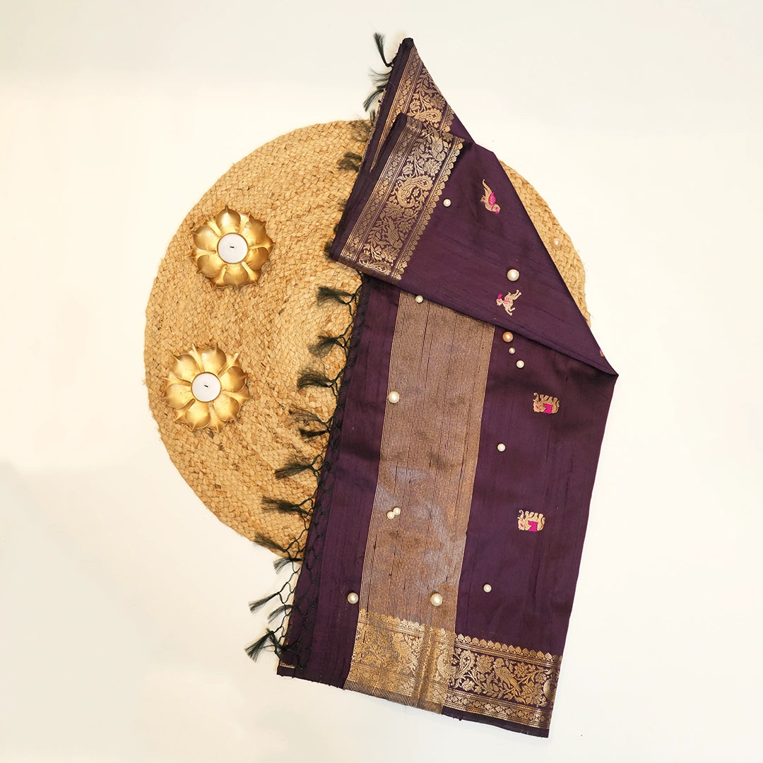 Royal Purple Silk Dupatta