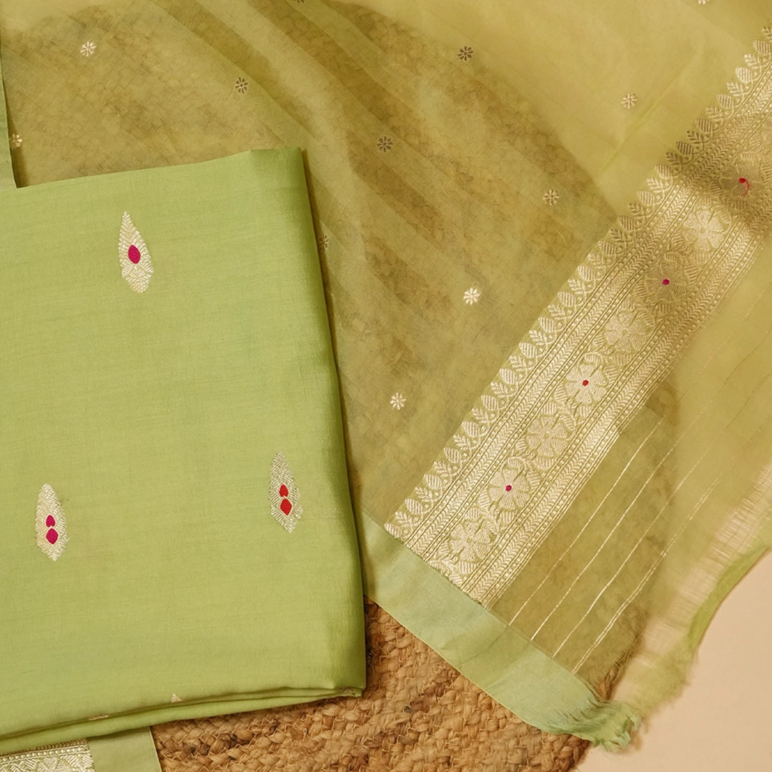 Spring Green Embroidered Dupatta