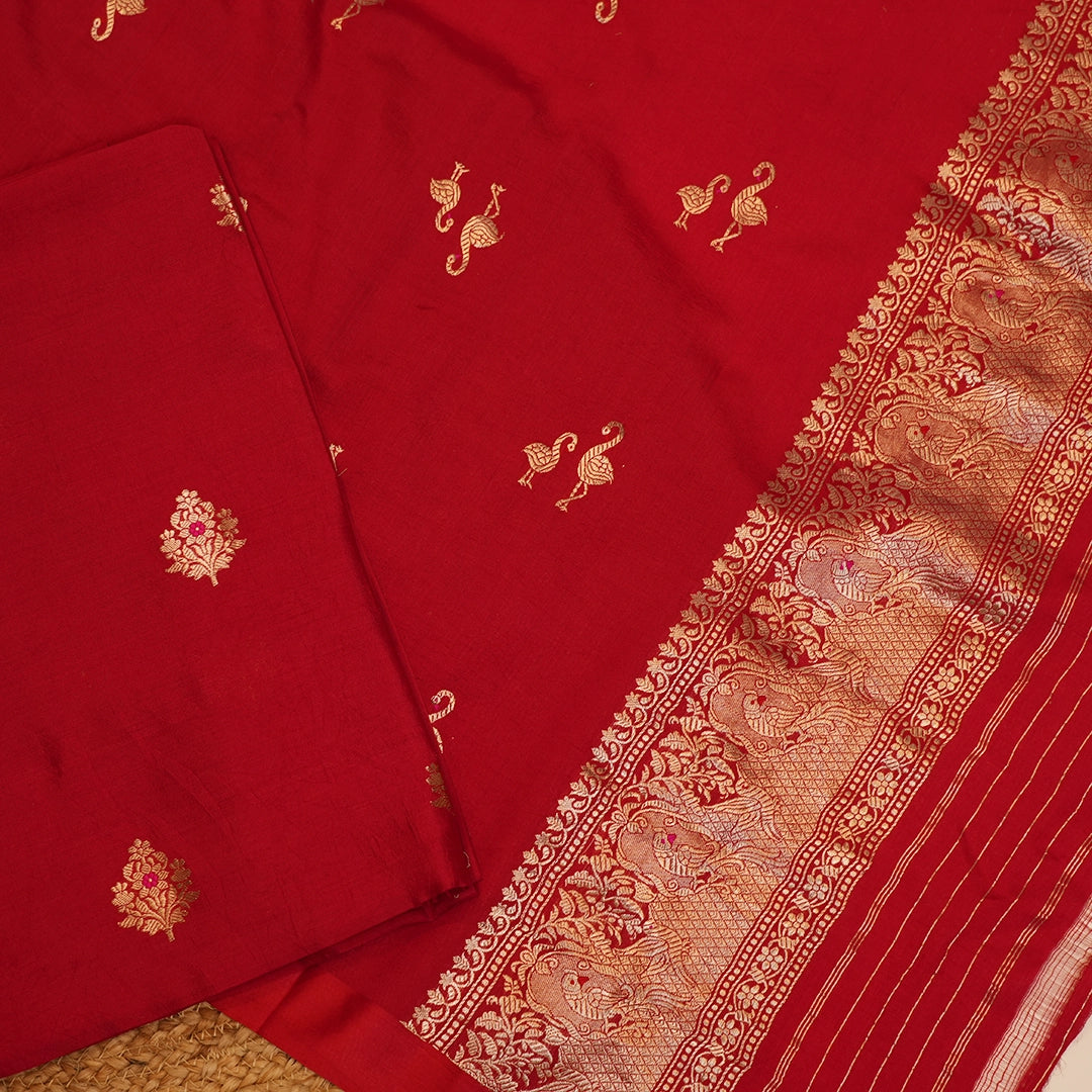 Red Silk Dupatta