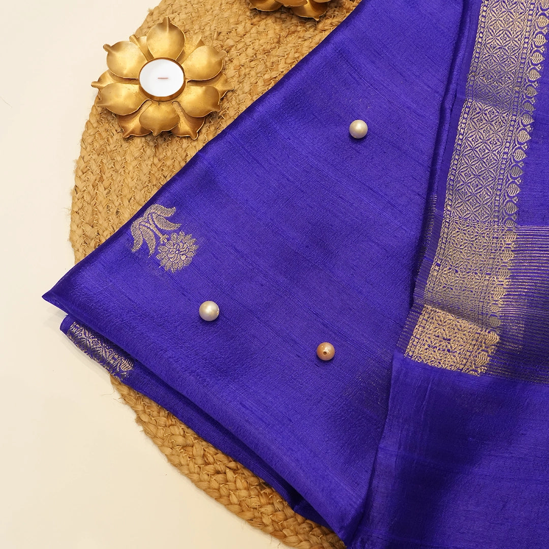Royal Blue Silk Dupatta