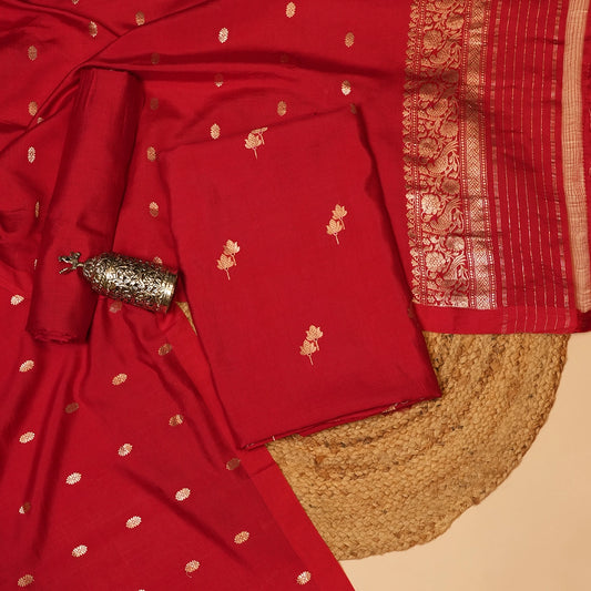 Red and Gold Traditional Dupatta