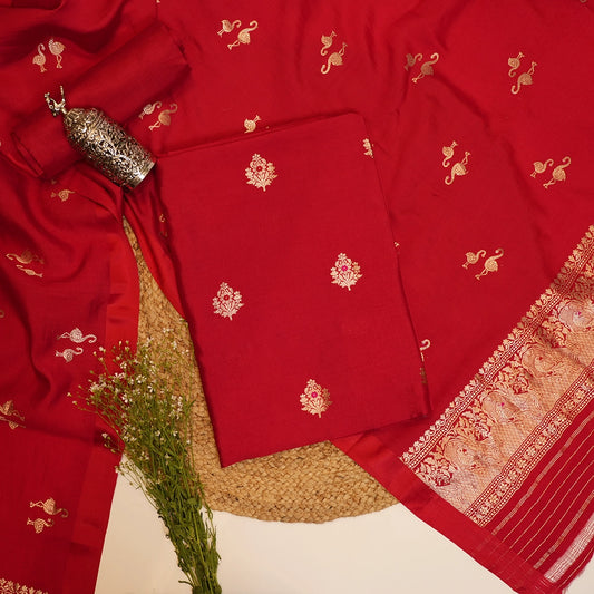 Red Silk Dupatta