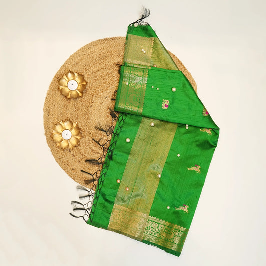 Green Silk Dupatta