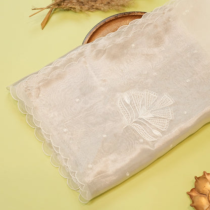 Ivory cream Silk Dupatta