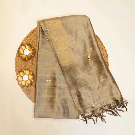Nude Brown Silk Dupatta
