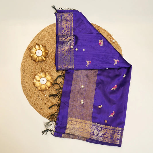 Royal Purple Silk Dupatta