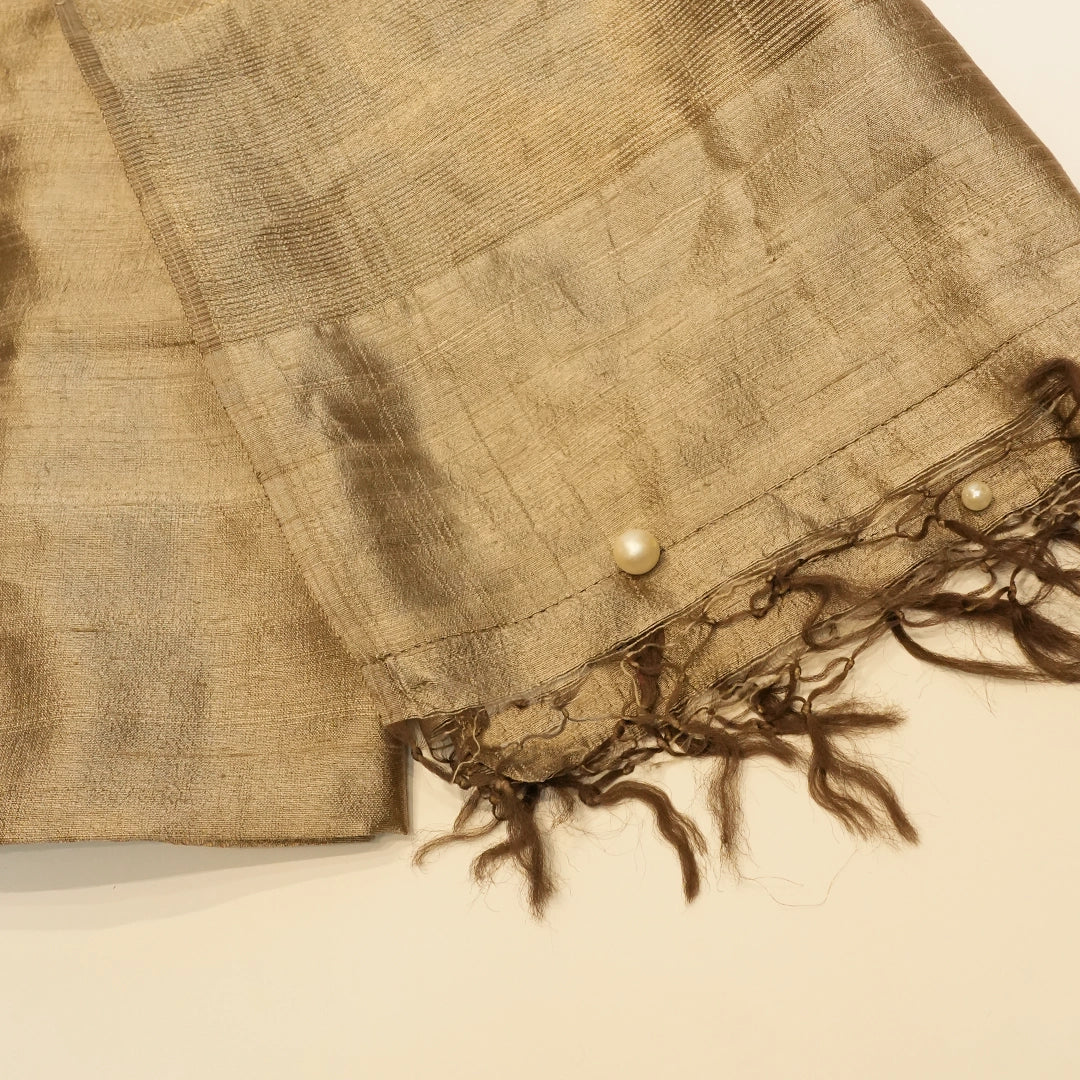 Nude Brown Silk Dupatta