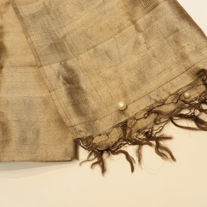 Nude Brown Silk Dupatta