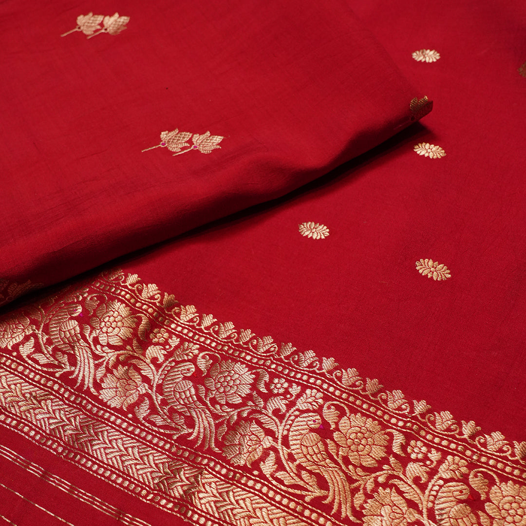 Red and Gold Traditional Dupatta