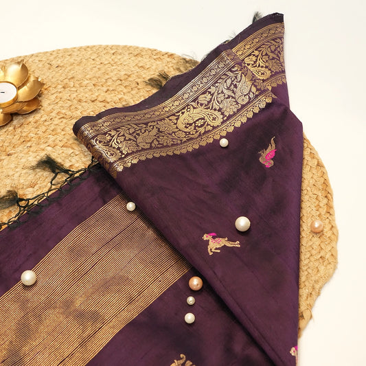 Royal Purple Silk Dupatta