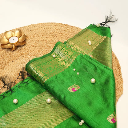 Green Silk Dupatta