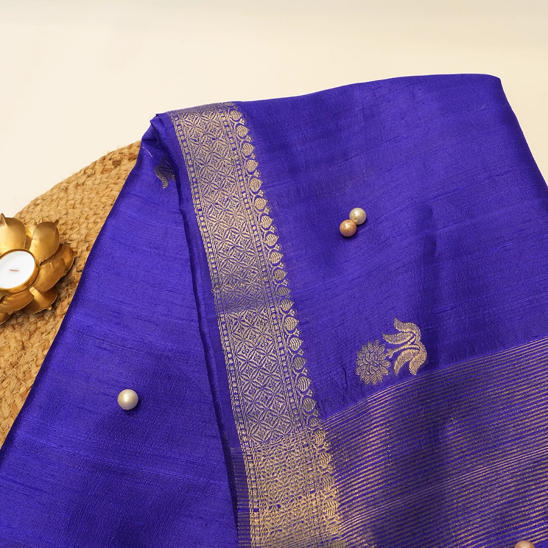 Royal Blue Silk Dupatta