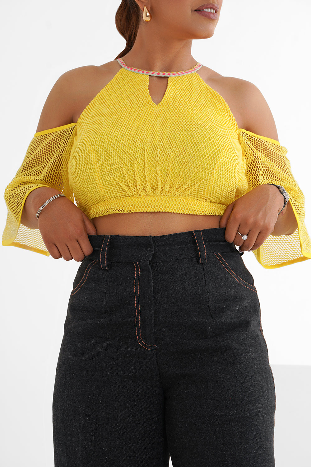 Yellow Mesh Co-ord Set