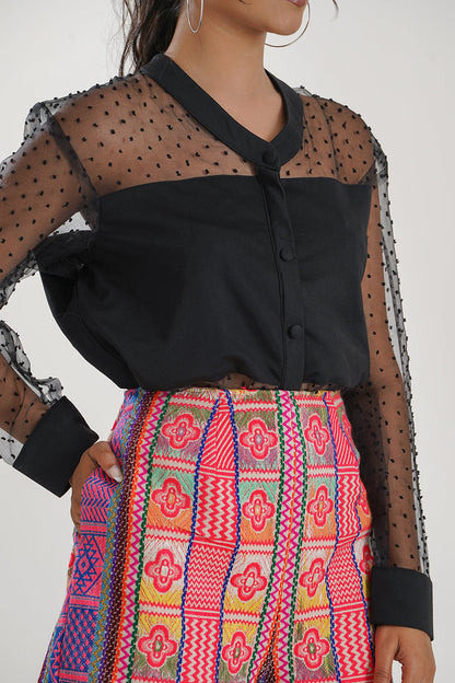 Netted Black shirt