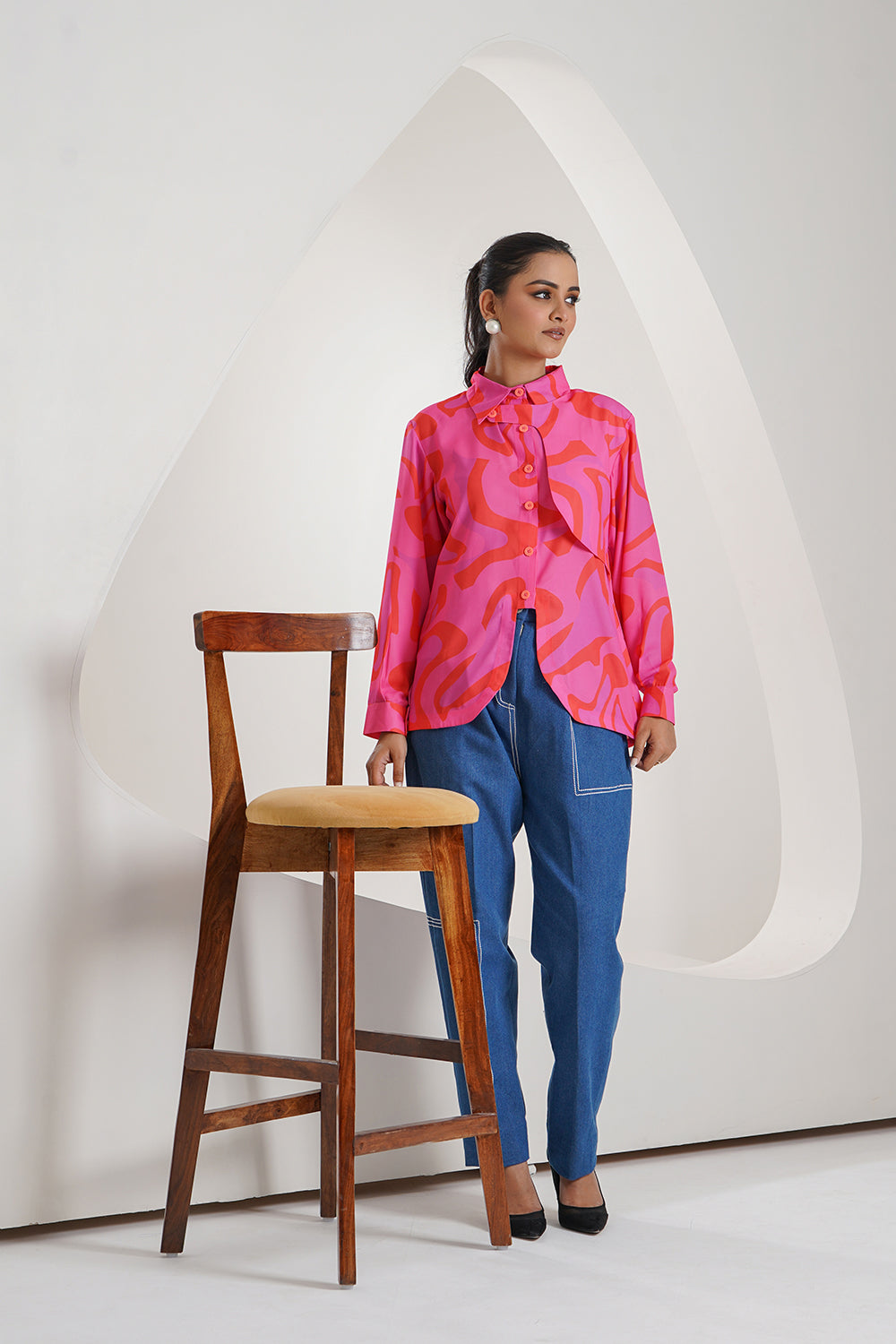 Pink Shirt with Denim Trouser – Richa Katyal