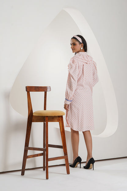 Heart Print Shirt Dress