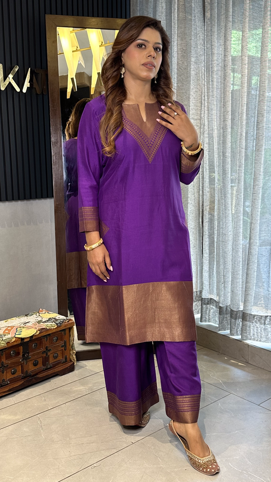 Purple Indo Western Set